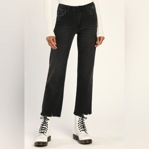 Brand New Never Worn Black High-Waisted Straight-Leg Jeans